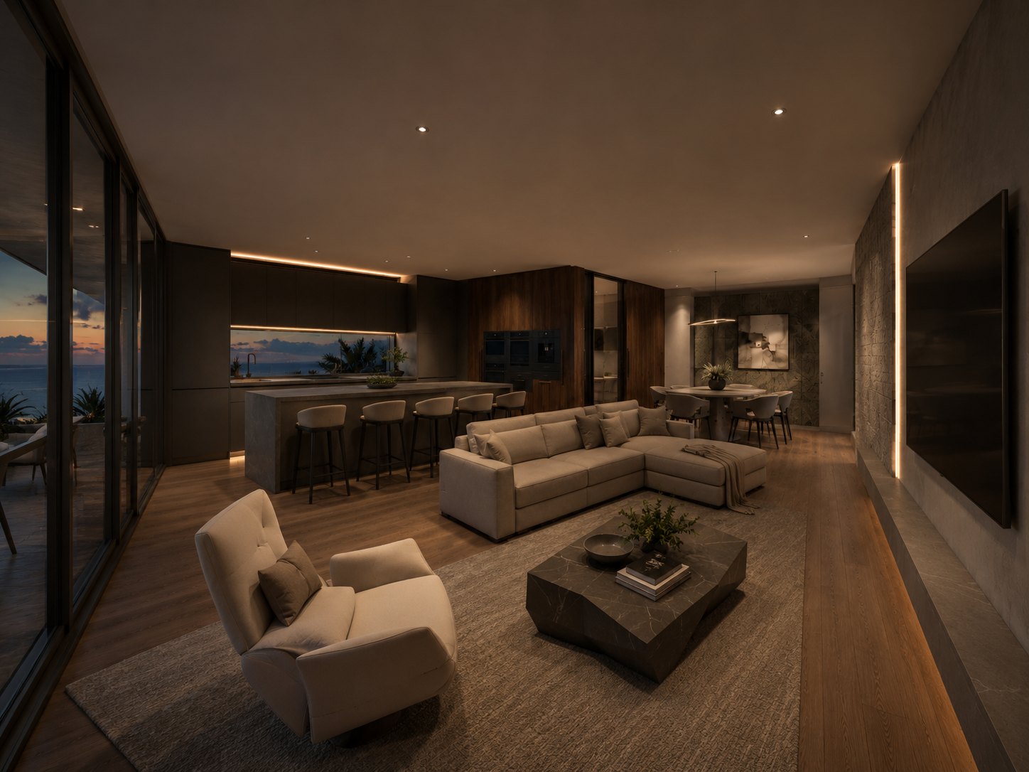 Artist impression of the living area
